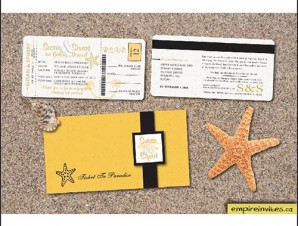 Cheap Online Tropical Boarding Pass Wedding Invitations From