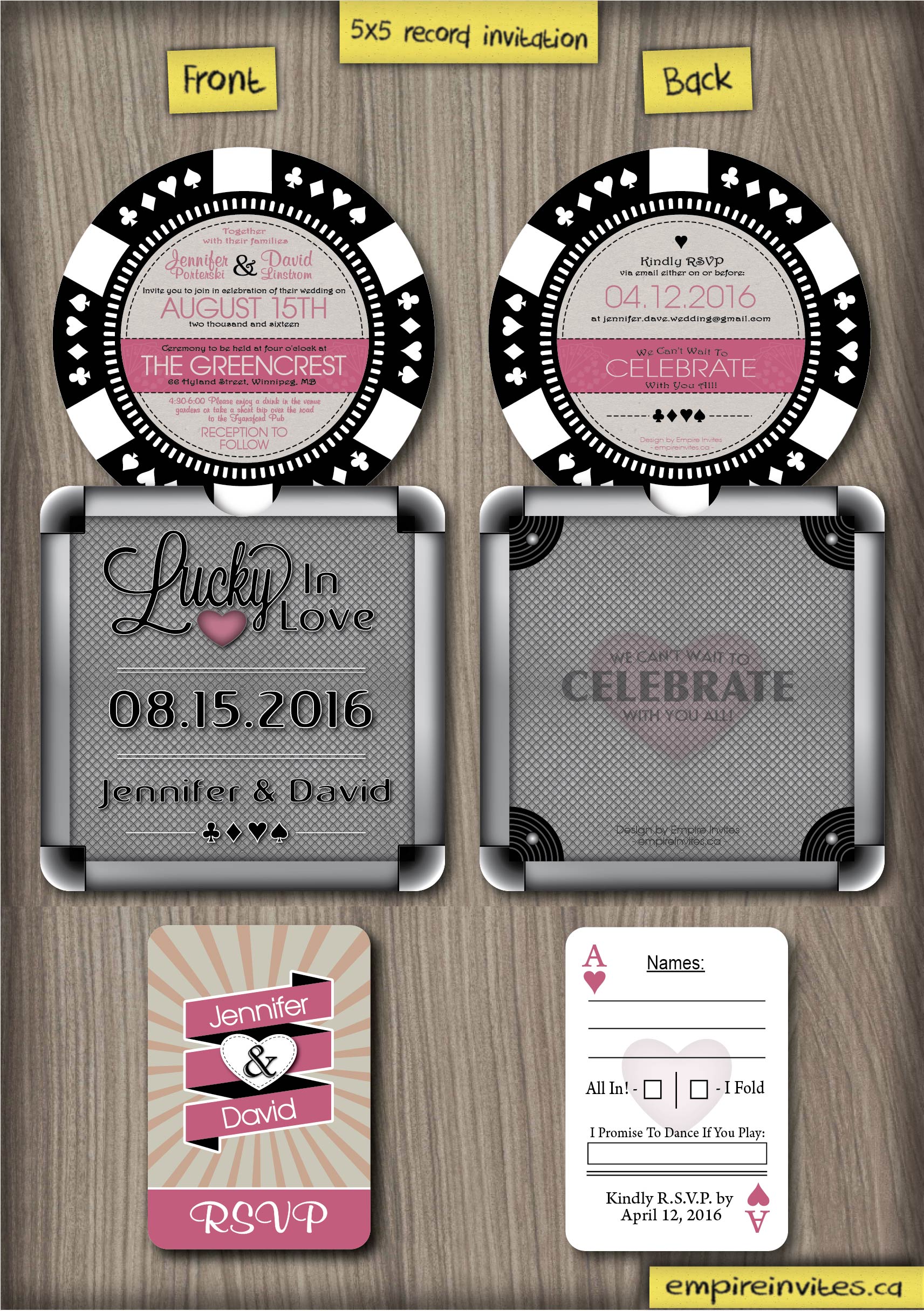 Poker wedding invitations clip art