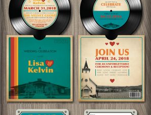Cheap Online Retro Music Themed Wedding Invites From Canada